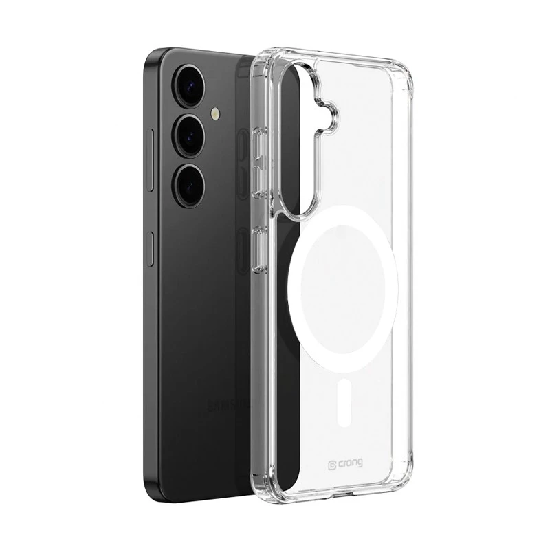 Crong transparent MagSafe case for Samsung S25+ (model CRGCSHMSGS25PTRS) — clear protective phone case