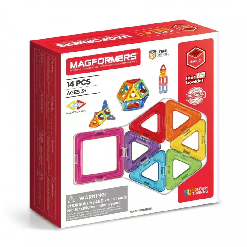 Magnetic construction set MAGFORMERS 14-piece set — 14 magnetic geometric blocks