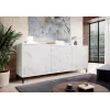 MARMO 3D chest of drawers 200x45x80,5 cm white matt/marble white
