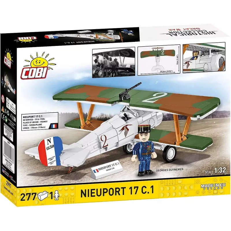 Construction Set Cobi Blocks Nieuport 17 C.1 277 pcs — Model Aircraft Kit, Collectible Brick Set