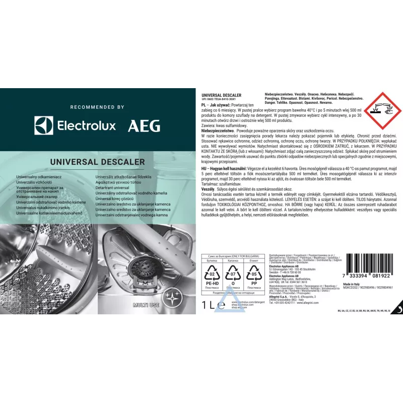 Descaler Electrolux M3KCD202 1 L – universal liquid descaler for kettles, coffee makers, steam irons