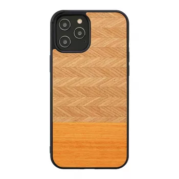 Protective case Man and Wood for iPhone 12 Pro Max — herringbone arancia black