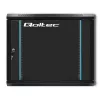 Qoltec 54463 19-Inch Rack Cabinet 9U 600x500x450 mm Wall-Mount Steel Enclosure with Glass Door, Black