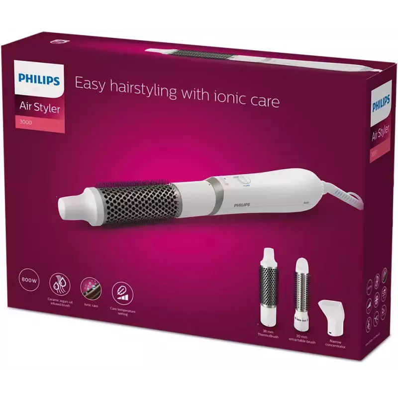 Philips 3000 series BHA303/00 hair styling tool Hot air brush Warm White 800 W 1.8 m
