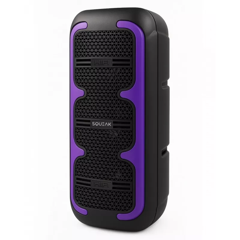 Portable stereo speaker SQUEAK SQ1009 — Bluetooth 5.3, 45W RMS, 10h battery, FM, USB, AUX, LED, 1800 mAh, Black