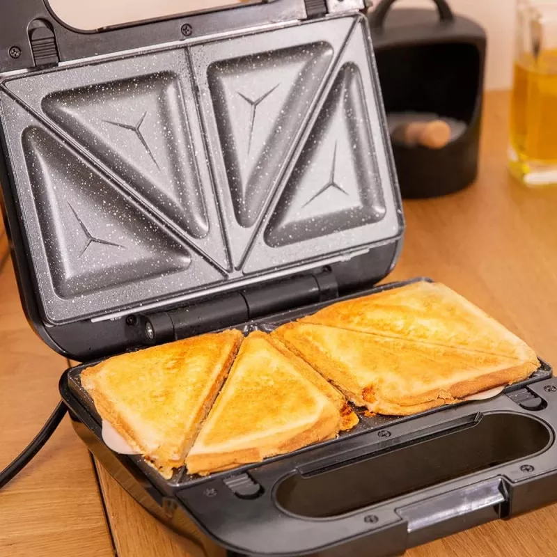 Cecotec Sandwich Maker | Rock’nToast 4in1 | 1000 W | Number of plates 4 | Black