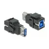 Keystone module DeLOCK 86395 Flat Black USB A