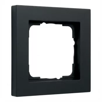 Light switch cover frame Gira E2 Black, screwless plastic, 1-gang
