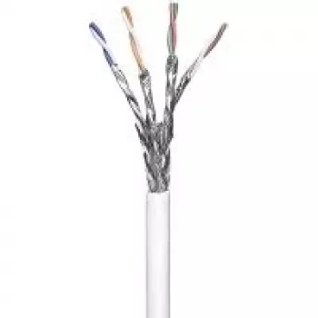 Wentronic Goobay CAT 6 Network Cable, S/FTP (PiMF), White, 100 m - CCA Copper Mix, AWG 23/1 (solid), PVC (94223)