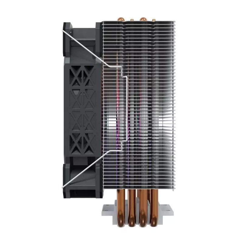 CPU air cooler SAVIO SAVGCOVORTEXX2ARGB with 4 heat pipes, 120mm ARGB fan, black