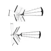 Outdoor/indoor DVB-T antenna LIBOX LB2000 with 69 dB amplifier, dual polarization, 174–790 MHz, aluminium/black