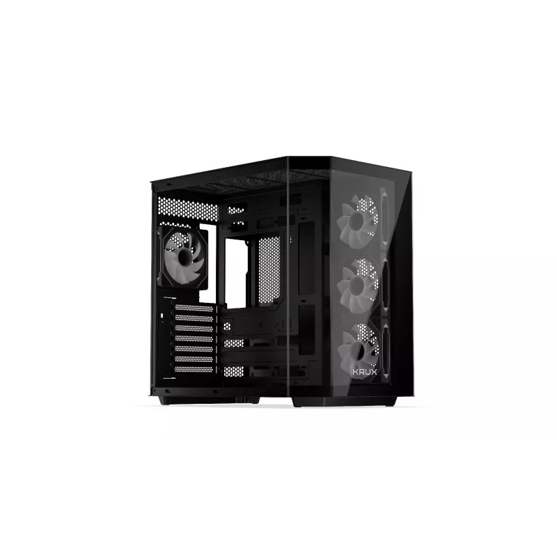 PC tower case KRUX Empero KRXD010, ATX, black — supports GPUs up to 420 mm, CPU coolers up to 155 mm, 2x 3.5 inch + 3x 2.5 inch bays
