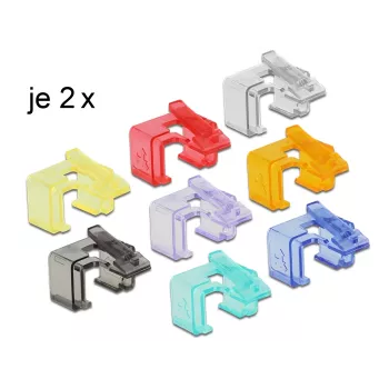 Cable Clamp DeLOCK 86420 RJ45 Multicolour 16 pc(s)