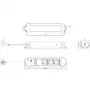 Power Extension Bachmann PRIMO 1.75m 3 AC Outlets Black Silver