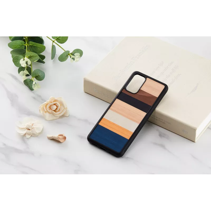 Phone case man and wood Galaxy S20+ black — protective back cover for Samsung Galaxy S20+