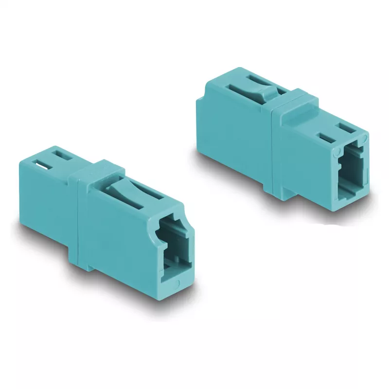 DeLOCK Optical Fiber Coupler LC Simplex female to LC Simplex female OM3 aqua