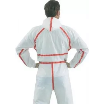 3M GT500074908 Protective Suit model 4565 Size=L White, Red (GT500074908)