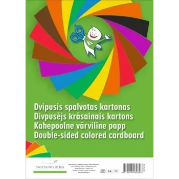 Cardboard SMLT A4 190 g/m² double-sided color, pack for printing and crafts