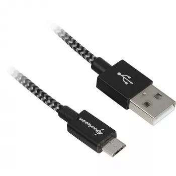 USB A–B Cable Sharkoon 3.0 m with Aluminum Braid