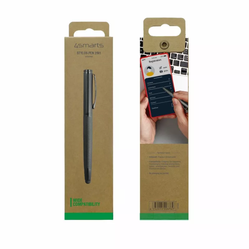 4smarts 2-in-1 ErgoRib universal stylus, black