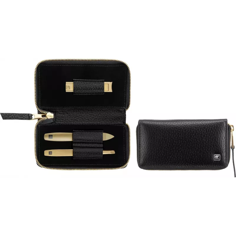 ZWILLING Twinox Gold Edition 97746-004-0 manicure set, black leather case, 3 pieces