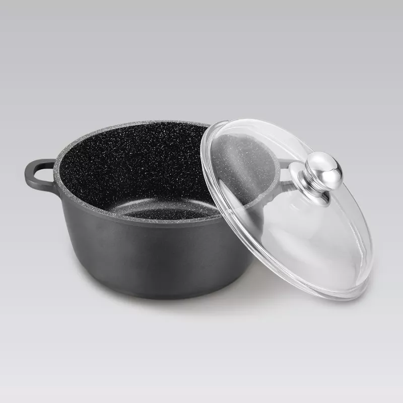 Maestro MR-4616C Pot with lid 16 cm 1 l Black