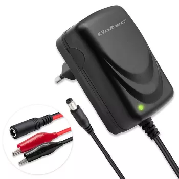 Battery charger QOLTEC model 52660 — 6V/12V, 6W charging unit