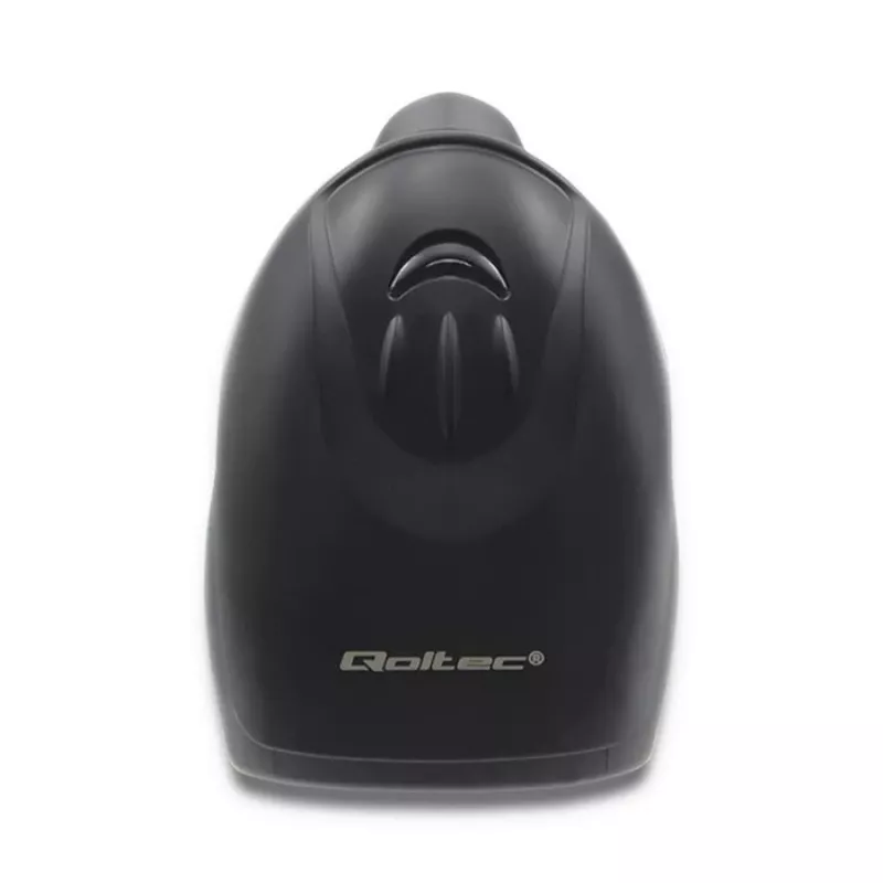 Handheld barcode reader QOLTEC 50868 — 1D/2D laser scanner, USB wired & wireless, working distance 600 mm, black