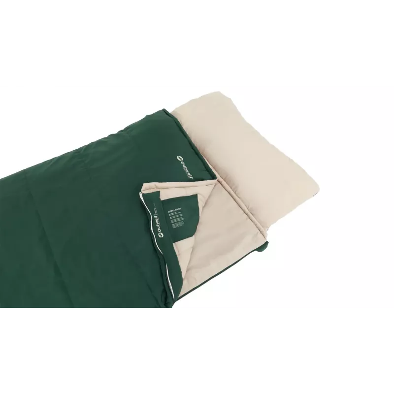 Sleeping bag Outwell Contour Prime adult rectangular polyester 850×2200 mm, max user height 190 cm, green