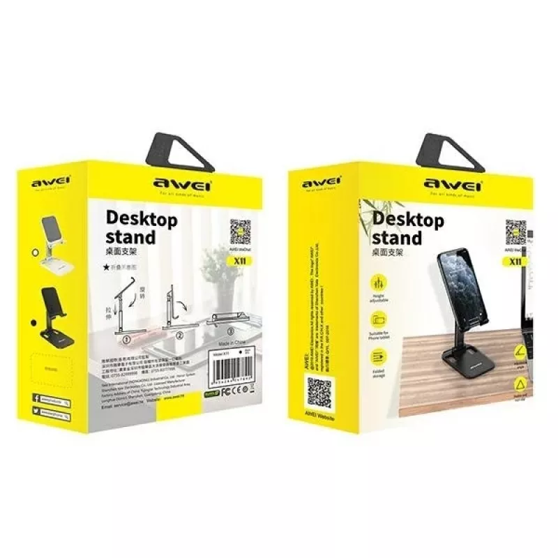 Tablet and smartphone desk holder Awei X11 — adjustable height, lightweight