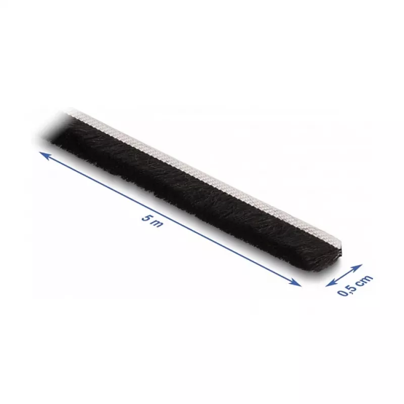 DeLOCK Brush Strip self-adhesive 5 mm length 5 m black
