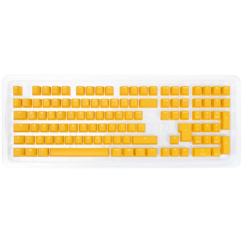 Keycap Set Ducky DKSA109-DEPDYDYYWO1 Yellow PBT Double-Shot DE layout 109 keys