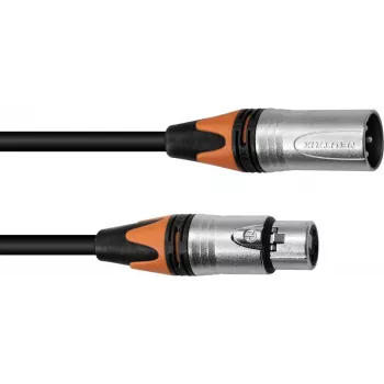 XLR cable PSSO 3‑pin, 3 m, black, Neutrik connectors