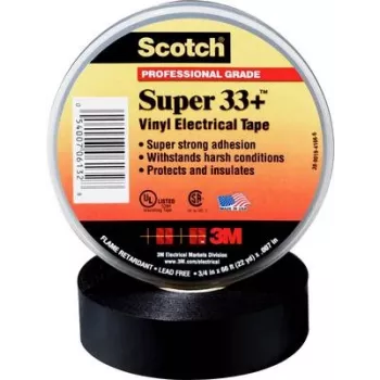 3M 80014001020. Tape Colour: Black, Tape Purpose: Insulating, Repair, Material: Vinyl. Elongation at Break: 250%, Minimum Operating Temperature: -18 °C, Maximum Operating Temperatu