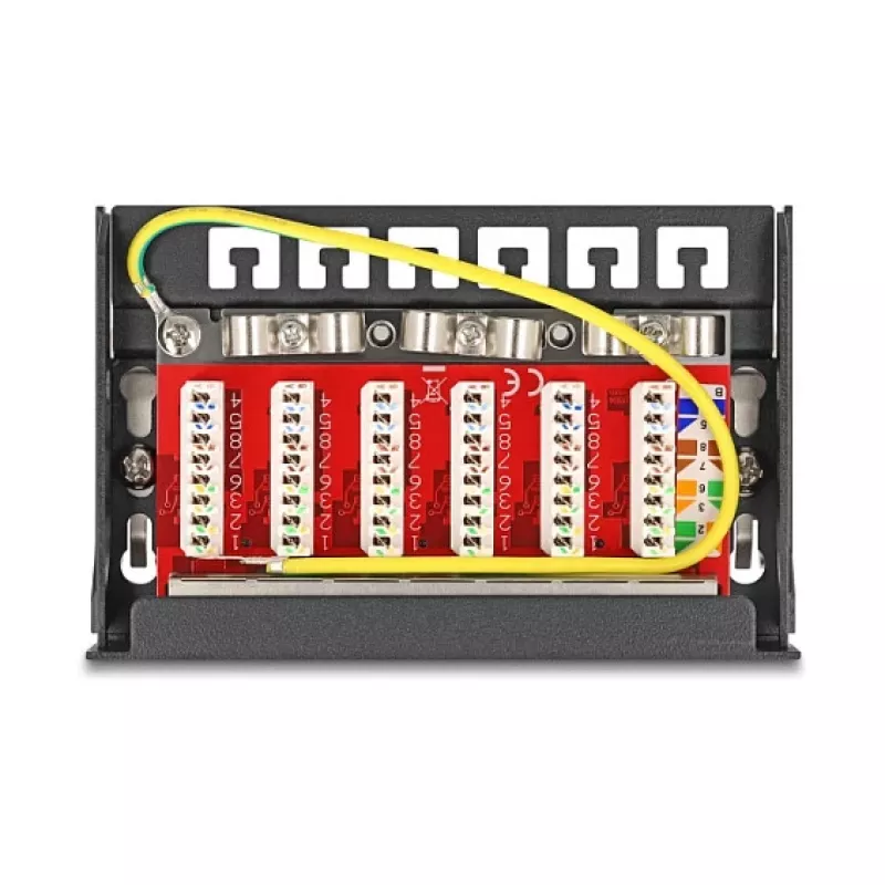 Patch panel DELOCK Mini Desktop RJ45 6-port Cat.6A shielded, metal, black, 80×22×125 mm