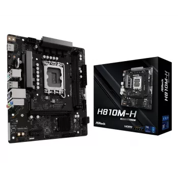 Micro ATX motherboard ASRock H810M-H — Intel H810, LGA 1851 (Socket V1), 2x DIMM DDR5, up to 128 GB, M.2 & SATA III