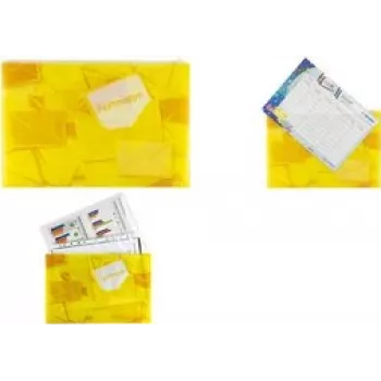 Document folder Herma Postmappe Zipper A4 PP Yellow XL format for A4 documents