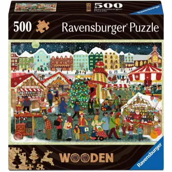 Jigsaw puzzle Ravensburger Wooden Puzzle Christmas Market — 500 pieces, wooden pieces