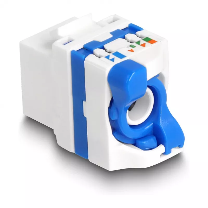 DeLOCK 88130 Keystone Module Flat RJ-45 Blue White 22.5mm