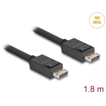 Delock - DisplayPort-Cable - DisplayPort (M) latched to DisplayPort (M) latched - DisplayPort 2,1 - 1,8m - Supports 16K 60 Hz (15,360 x 8640), to 80 Gbps Data Transfer