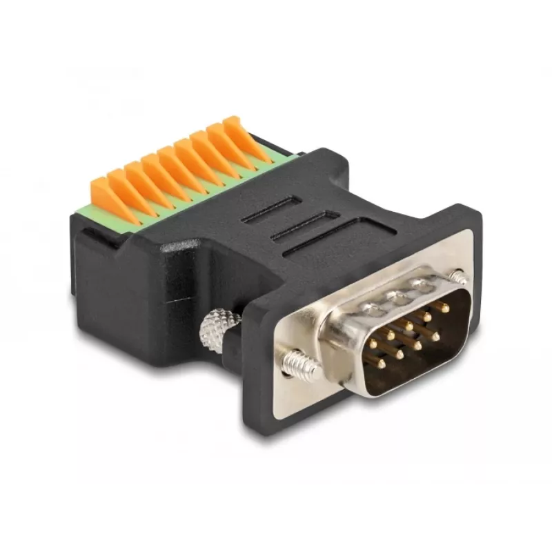 DeLOCK D-Sub 9 Male to Terminal Block Adapter with Push-Button