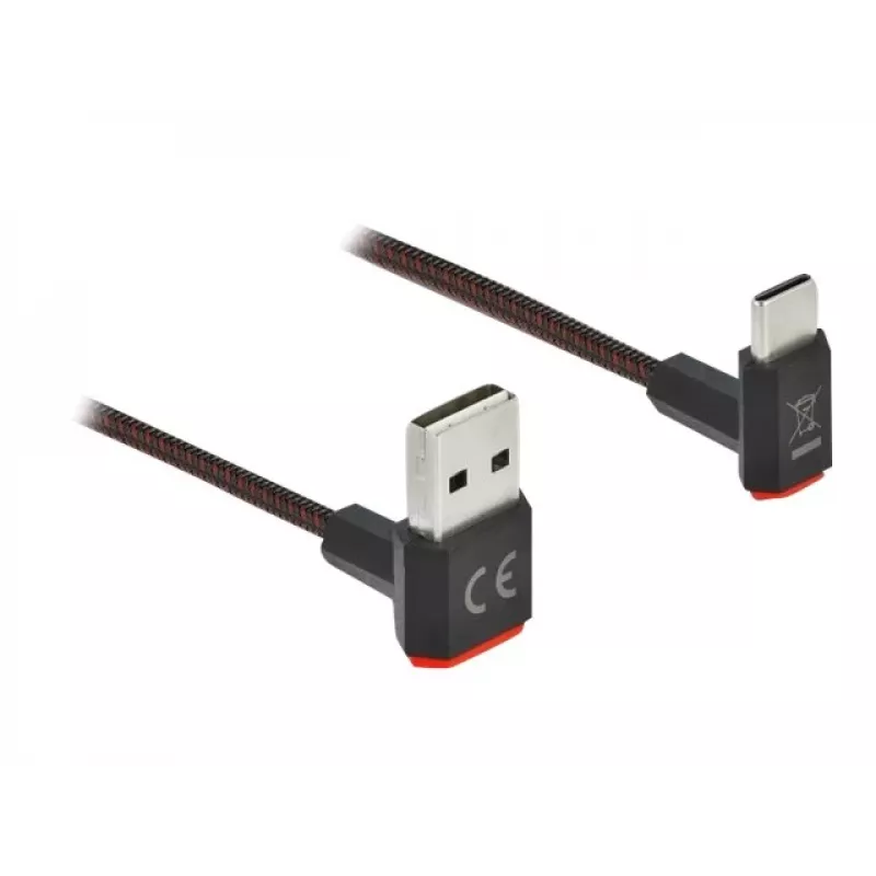 USB Cable DeLOCK EASY-USB 2.0 Type-A male to Type-C male angled 0.2m black