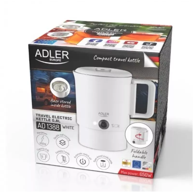 travel kettle 0,8 l White AD 1388
