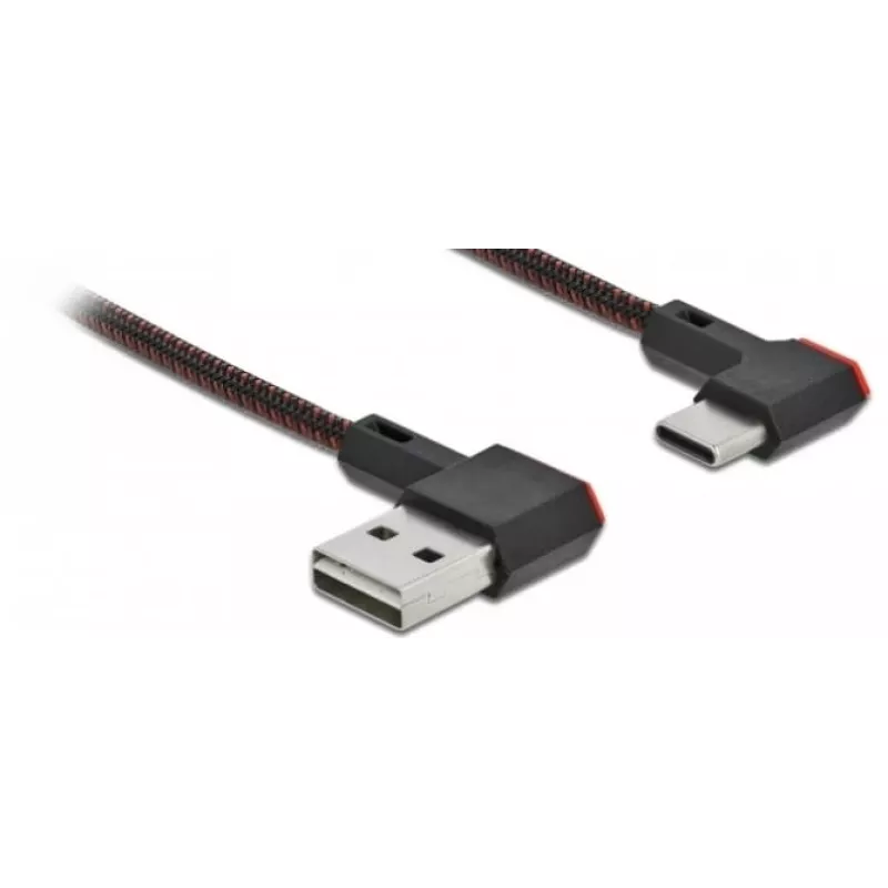 USB Cable DeLOCK EASY-USB 2.0 Type-A male to Type-C male angled 0.2m black
