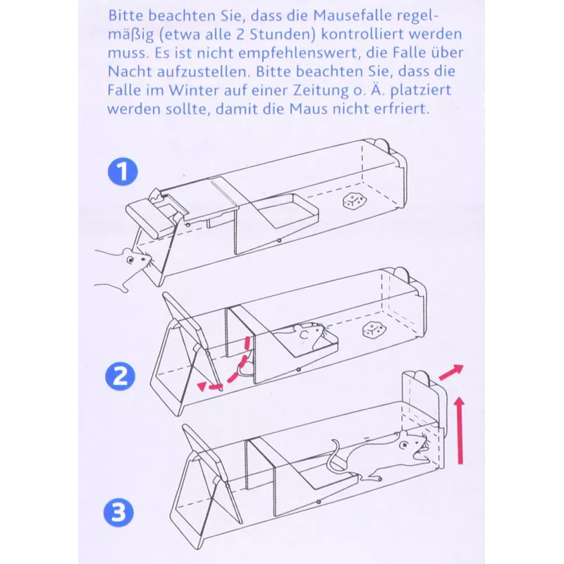 Humane live-catch mouse trap Trixie TX-4192, technopolymer enclosure, 60×45×170 mm, reusable