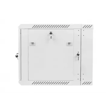 Lanberg WF02-6609-10S 19 inch 9U Wall-Mounted Double-Section Rack Cabinet, 600x600 mm, Grey, 60 kg Load, Tempered Glass Door