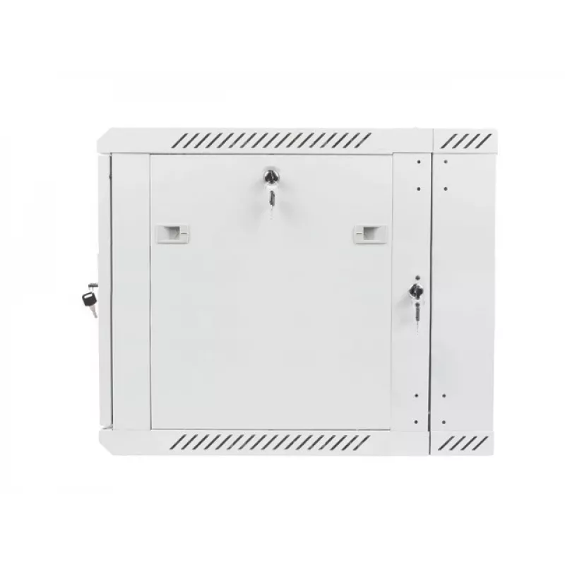 Lanberg WF02-6609-10S 19 inch 9U Wall-Mounted Double-Section Rack Cabinet, 600x600 mm, Grey, 60 kg Load, Tempered Glass Door