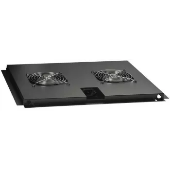 Lanview LVR252352 19 inch Rack Fan Tray, 2 AC Fans, Black Steel, 220-240V, 52dB