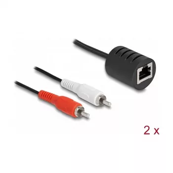 DeLOCK 87857 audio cable 2 x RCA RJ-45 Black Red White