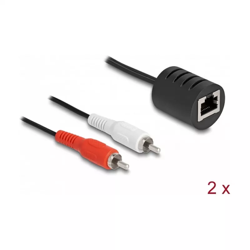 DeLOCK 87857 audio cable 2 x RCA RJ-45 Black Red White